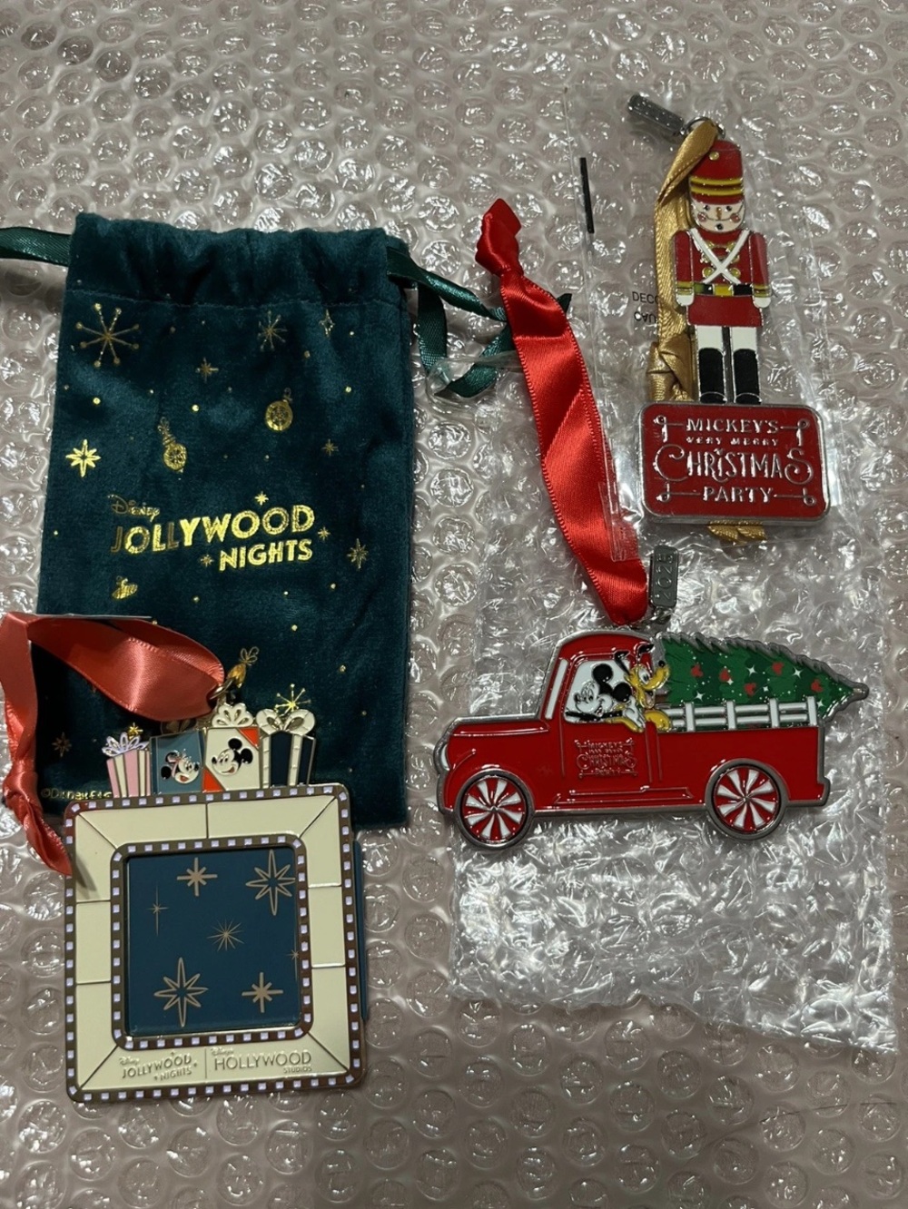 3 Disney Hollywood Jollywood Nights & Magic Kingdom Party Ornaments 2025 & 2023